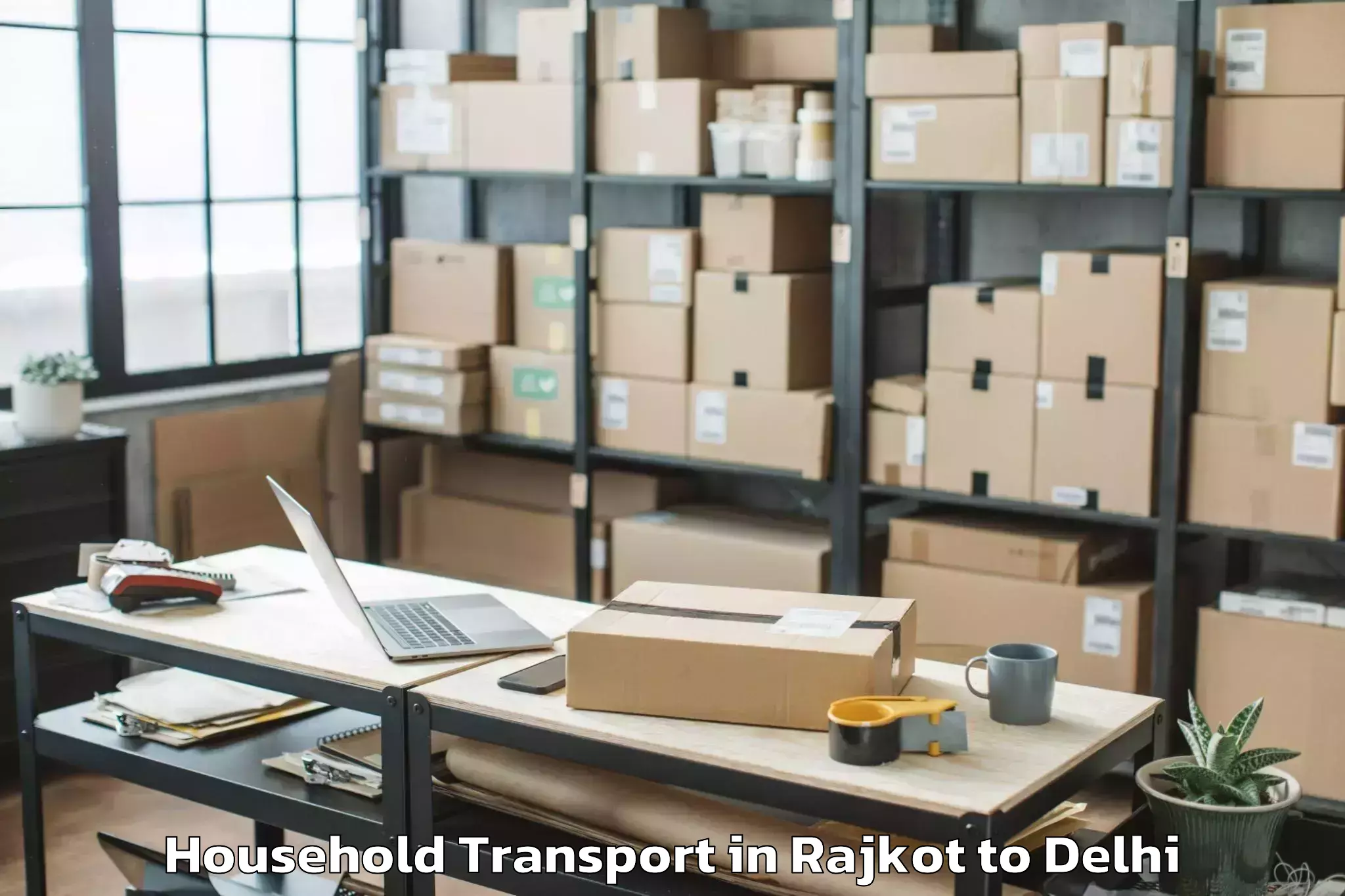 Book Rajkot to Iit Delhi Household Transport Online